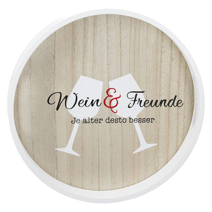 Tablett rund Wein Freunde Weinfest von Gilde - Wein Freunde Geschenk 2er Set zum Setpreis