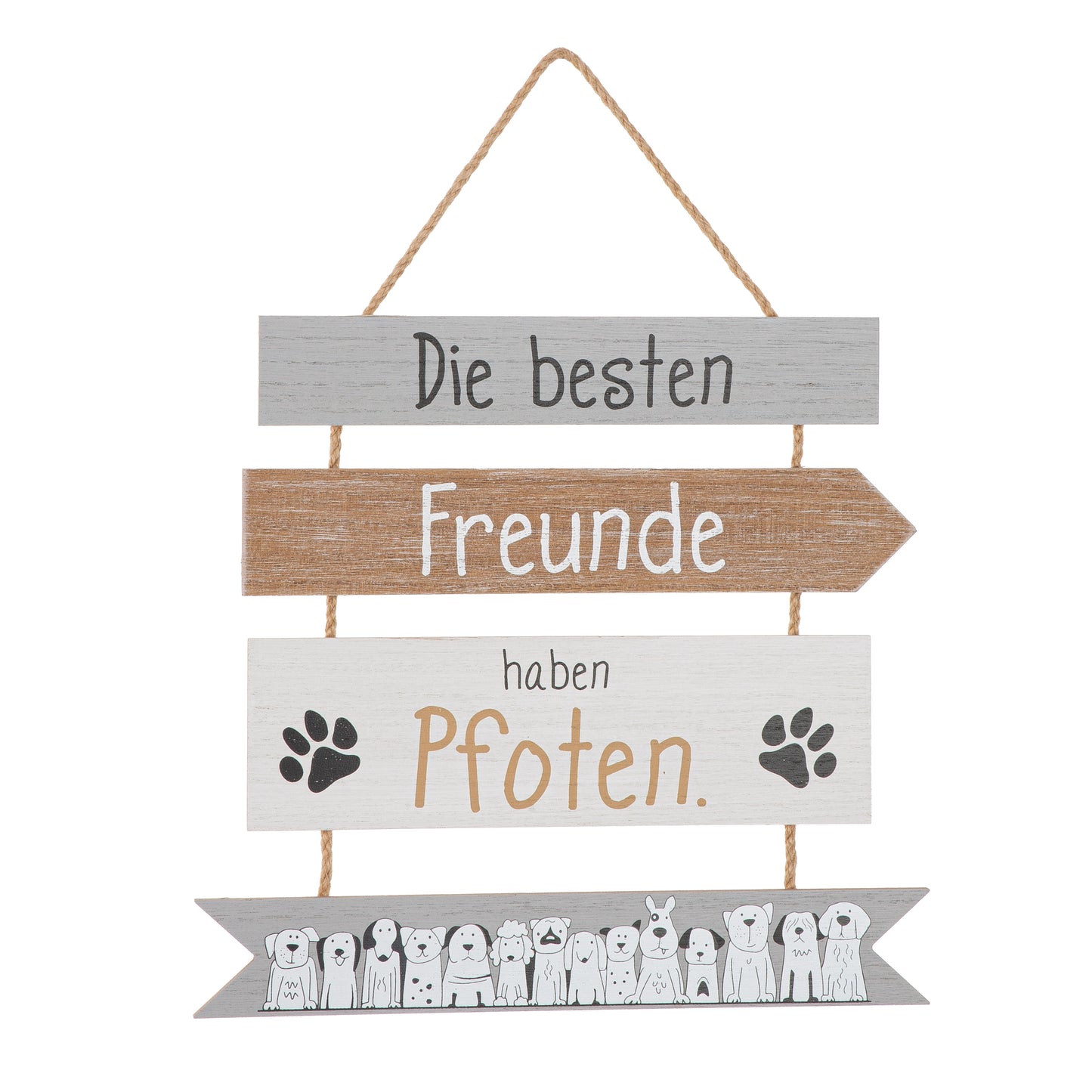 Hänger " Hundebande " von Gilde - Hunde Pfoten Geschenkidee Hundehalter Mitbringsel Wanddekoration