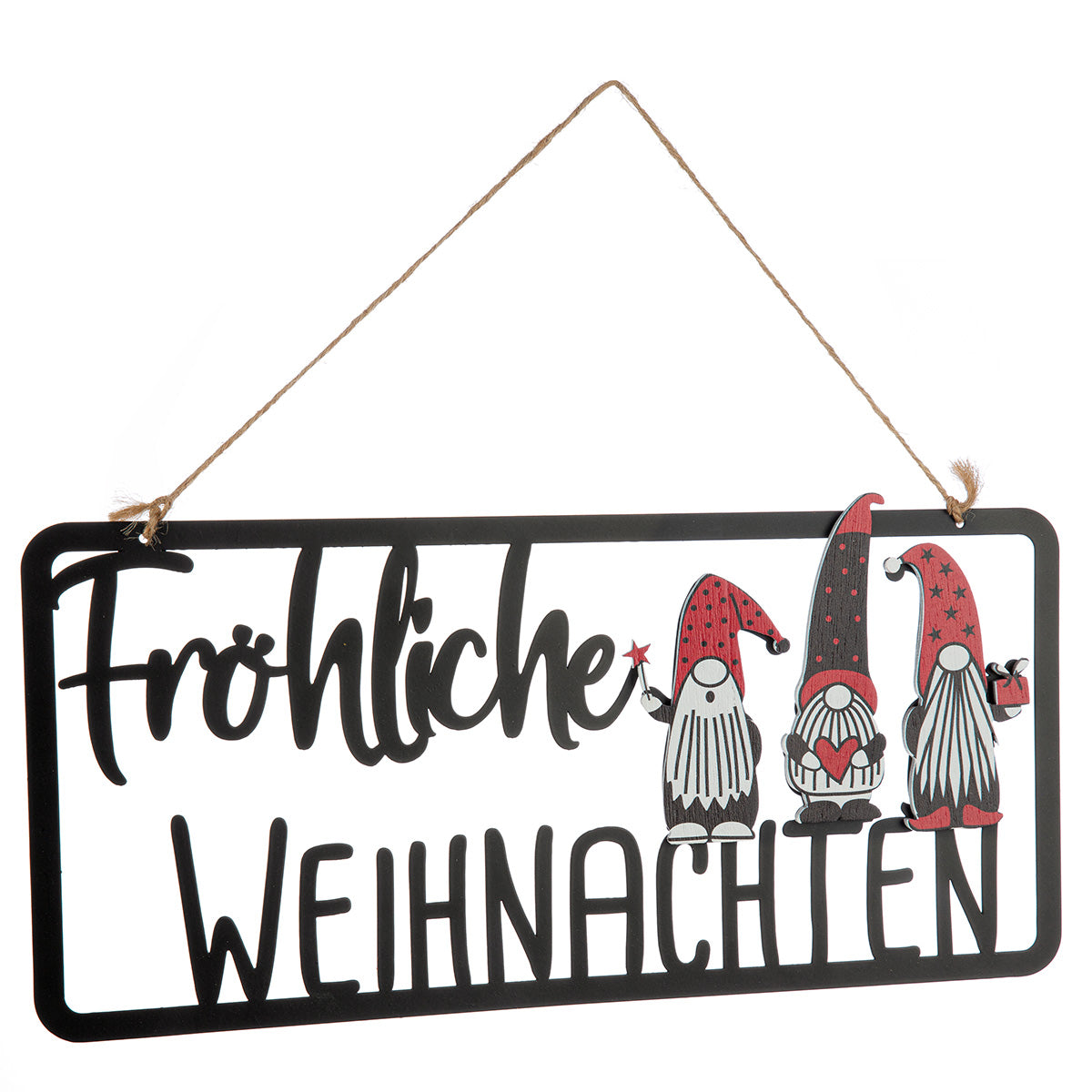 Weihnachten Hänger "Bärti" Schriftzug aus Metall Hohoho oder Fröhliche Weihnachten