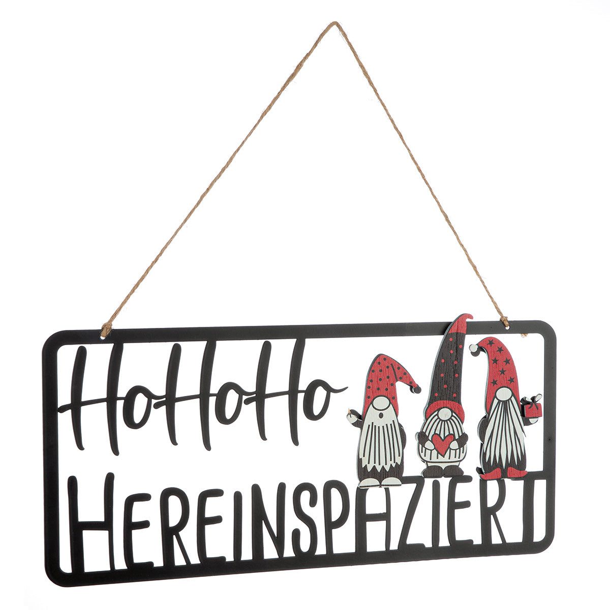 Weihnachten Hänger "Bärti" Schriftzug aus Metall Hohoho oder Fröhliche Weihnachten