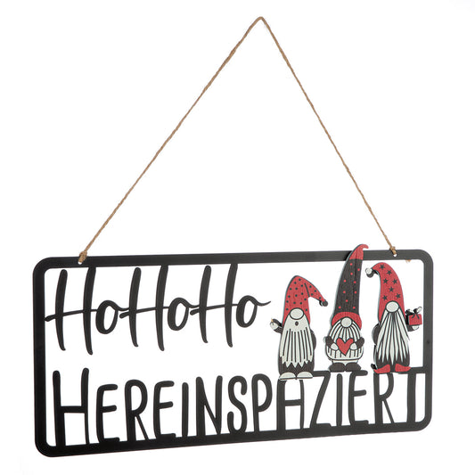 Weihnachten Hänger "Bärti" Schriftzug aus Metall Hohoho oder Fröhliche Weihnachten