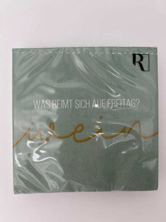 Cocktailservietten Was reimt sich auf Freitag? Wein Serviette 2026 von räder design