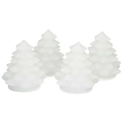 LED-Weihnachtsbäume 4er-Set weiß 7 cm hoch - Tannenbäume Weihnachten Weihnachtsdekoration