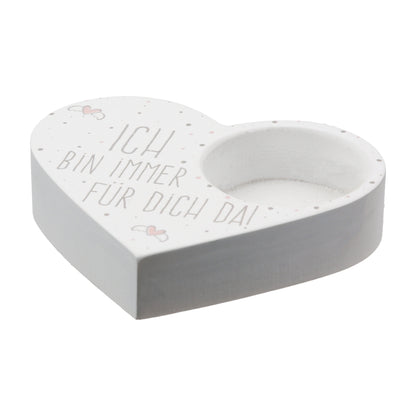 Teelichthalter " Herzchen " aus Gips mit Spruch von Gilde - Geschenk Liebe Herz