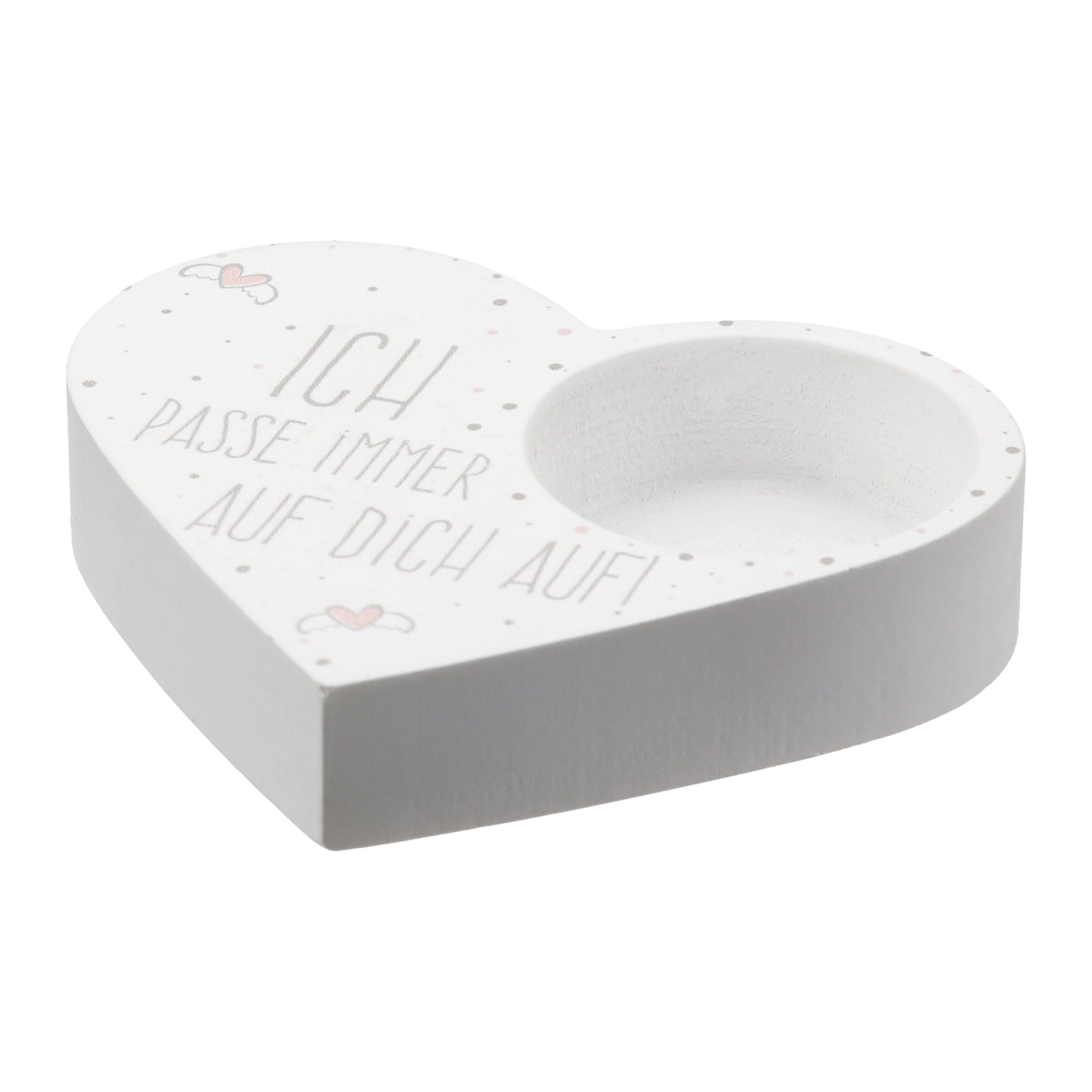 Teelichthalter " Herzchen " aus Gips mit Spruch von Gilde - Geschenk Liebe Herz