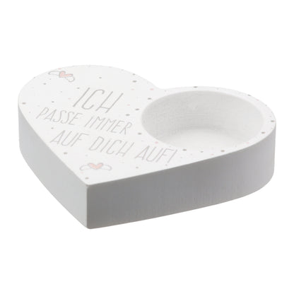 Teelichthalter " Herzchen " aus Gips mit Spruch von Gilde - Geschenk Liebe Herz
