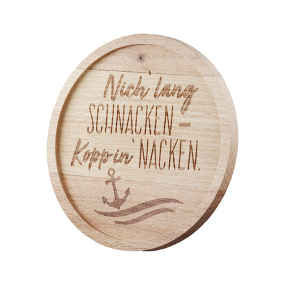 Untersetzer rund mit Spruch, aus Holz mit nordischen sprüchen von Gilde - Geschenkidee