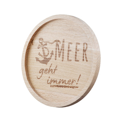Untersetzer rund mit Spruch, aus Holz mit nordischen sprüchen von Gilde - Geschenkidee