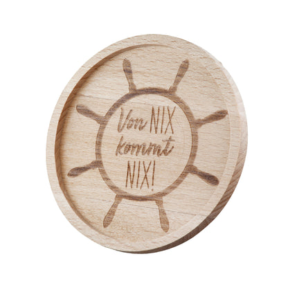 Untersetzer rund mit Spruch, aus Holz mit nordischen sprüchen von Gilde - Geschenkidee