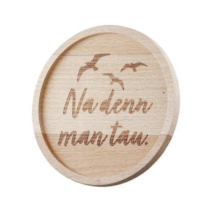 Untersetzer rund mit Spruch, aus Holz mit nordischen sprüchen von Gilde - Geschenkidee