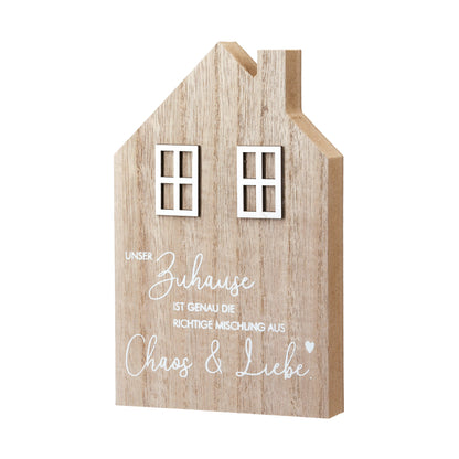 Standrelief Haus Zuhause mit Spruch von Gilde - Geschenk nordisch Holz