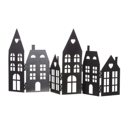 Standrelief Haus von Gilde – Metall Deko in Schwarz mit beweglichen Elementen