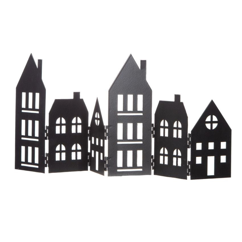 Standrelief Haus von Gilde – Metall Deko in Schwarz mit beweglichen Elementen