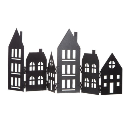 Standrelief Haus von Gilde – Metall Deko in Schwarz mit beweglichen Elementen