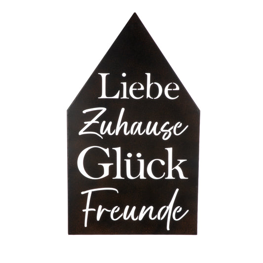 Wandrelief Haus "Freunde" aus Metall von Gilde - Liebe, Zuhause, Glück