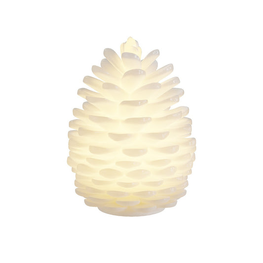 LED-Tannenzapfen weiß 13cm von Deluxe Homeart - Weihnachten Weihnachtsdekoration