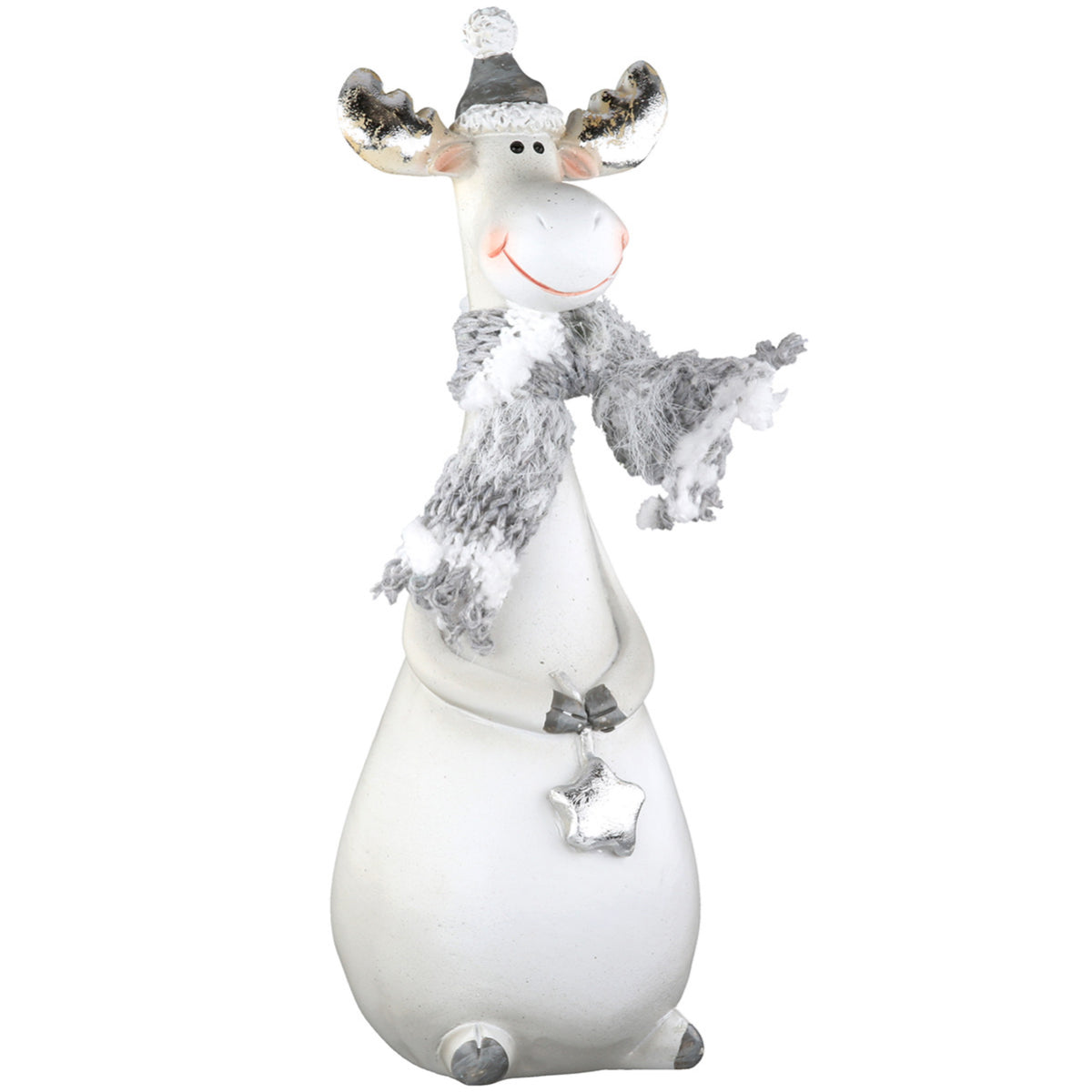 Elch Figur „Anton“ von Gilde – Weihnachtsdeko aus Kunstharz 13,5 cm