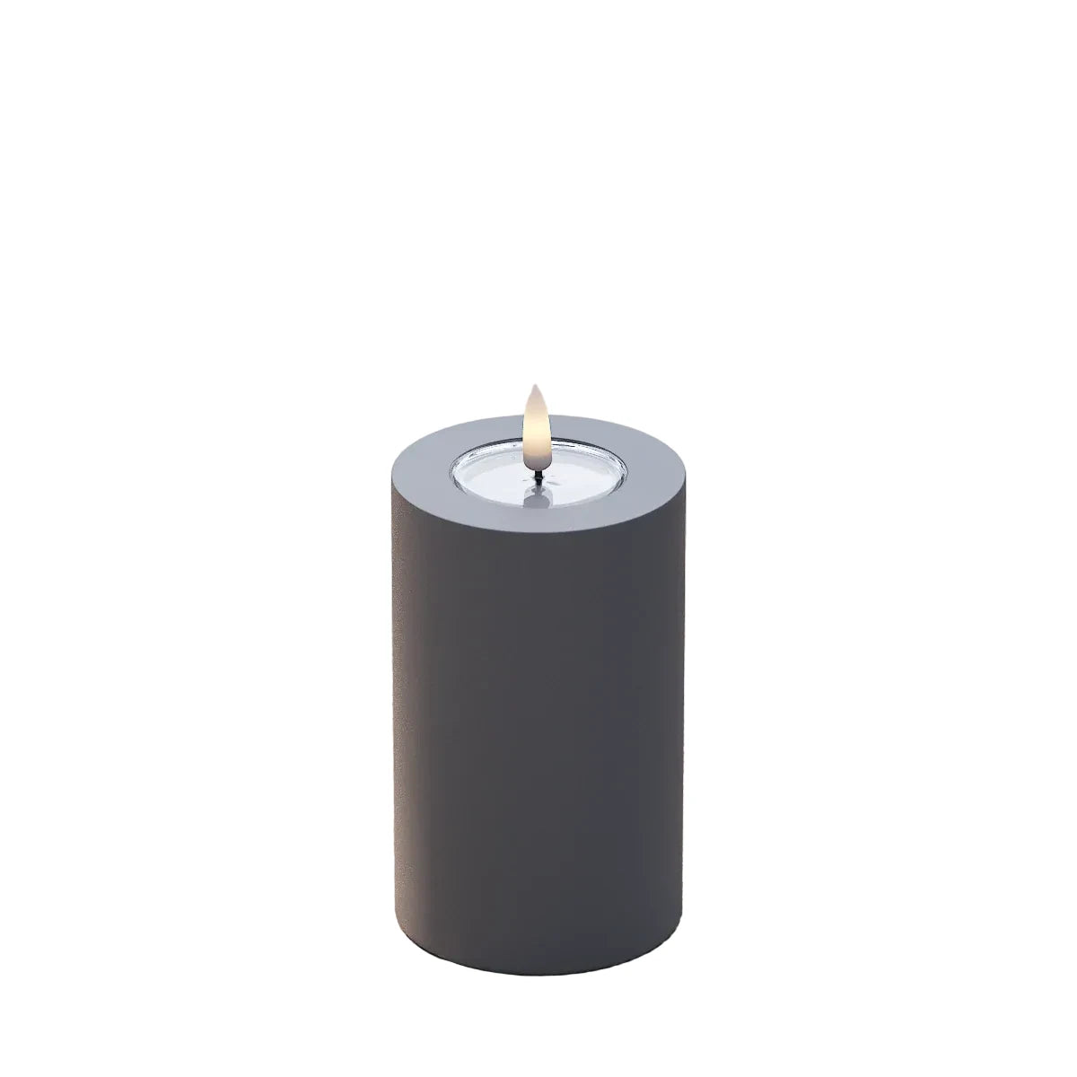Outdoor LED-Stumpenkerze in grau 7,5 * 12,5 cm von Deluxe Homeart - Qualität aus Dänemark