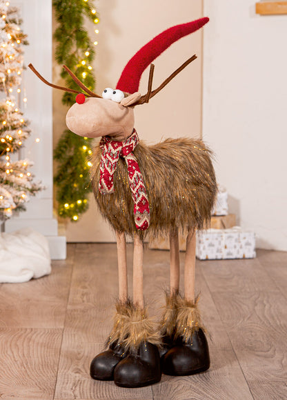 Rentier Figur „Ludger“ von Gilde – Große Weihnachtsfigur mit Textilbezug 93 cm