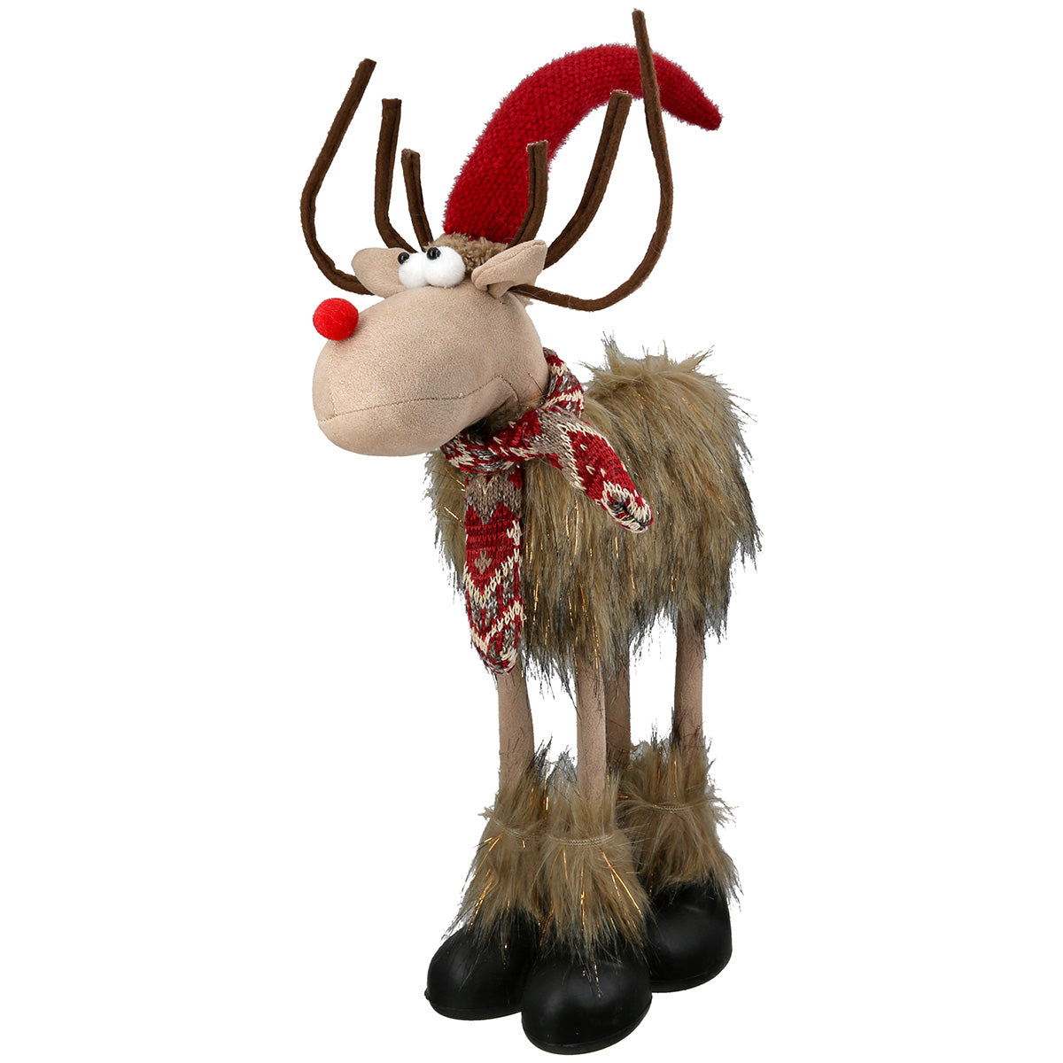 Rentier Figur „Ludger“ von Gilde – Große Weihnachtsfigur mit Textilbezug 93 cm