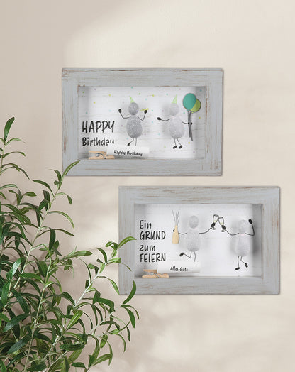 Steinbild rechteckig Happy Birthday Grund zum Feiern von Gilde Geschenkidee originell Geburtstag Feier Stein