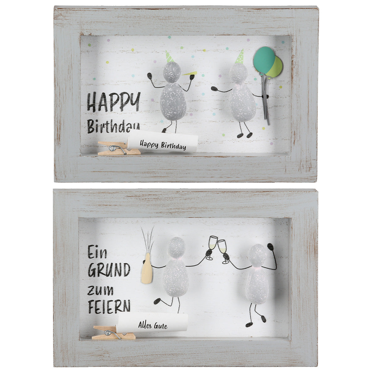 Steinbild rechteckig Happy Birthday Grund zum Feiern von Gilde Geschenkidee originell Geburtstag Feier Stein