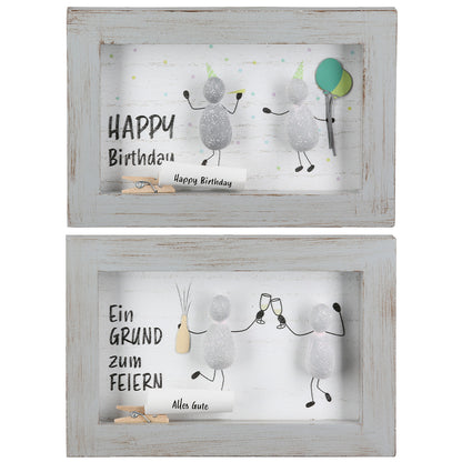Steinbild rechteckig Happy Birthday Grund zum Feiern von Gilde Geschenkidee originell Geburtstag Feier Stein