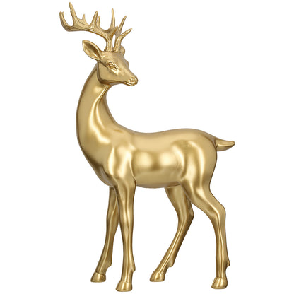 Hirsch Figur „James“ von Gilde – Dekofigur aus Kunstharz in Gold 55 cm