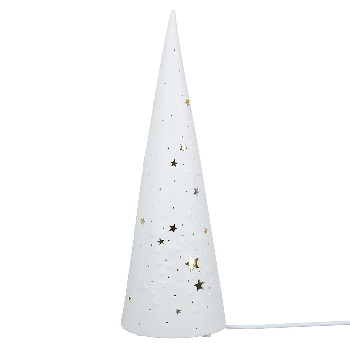 Tischleuchte „Stars“ von Gilde – Porzellan-Leuchte mit Sternmuster 34 cm
