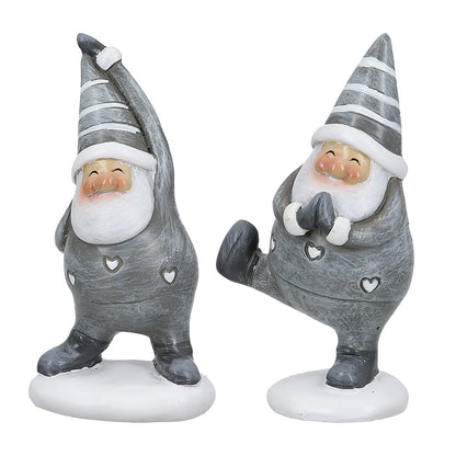 Yoga Santa Figur klein von Gilde – Weihnachtsmann Deko aus Kunstharz 8 cm