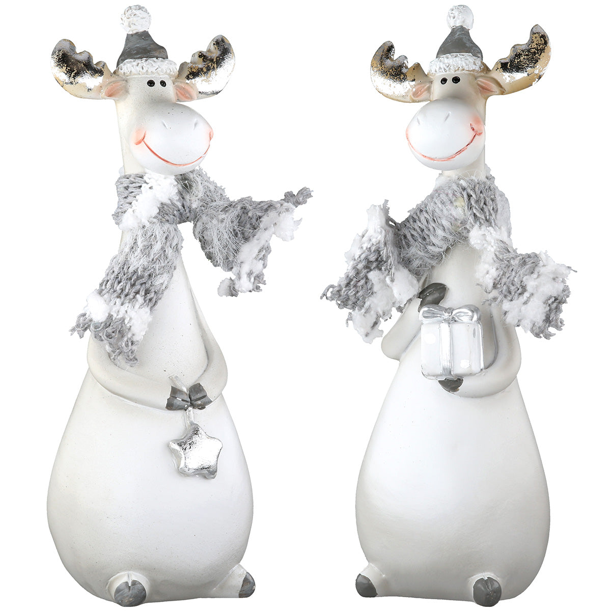 Elch Figur „Anton“ von Gilde – Weihnachtsdeko aus Kunstharz 13,5 cm