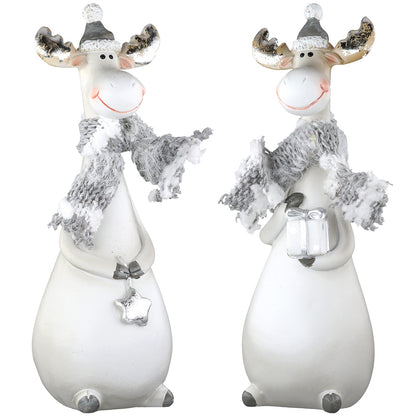 Elch Figur „Anton“ von Gilde – Weihnachtsdeko aus Kunstharz 13,5 cm