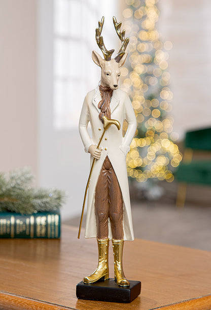 Hirsch Figur „Harold“ von Gilde – Weihnachtsdeko aus Kunstharz 30,5 cm