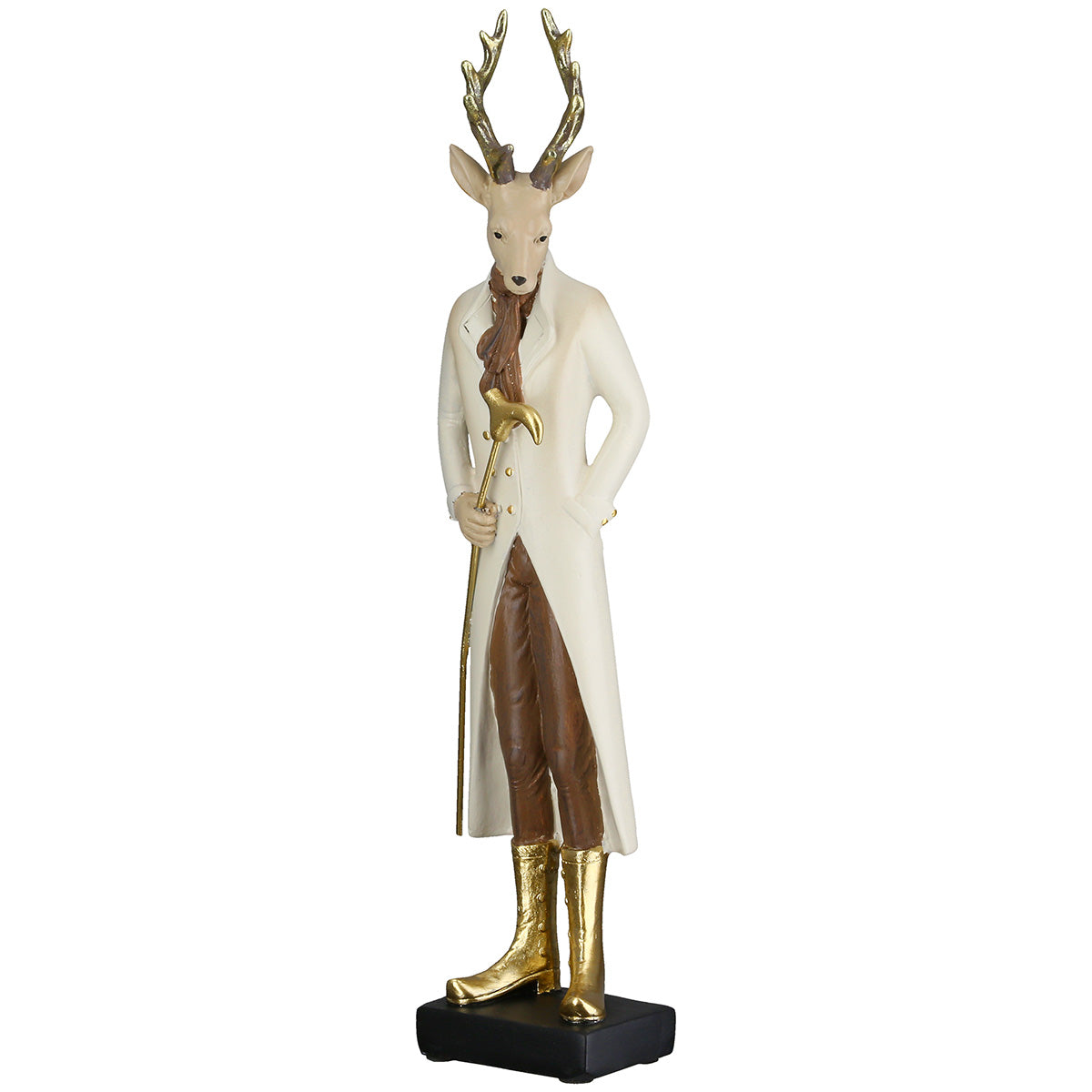 Hirsch Figur „Harold“ von Gilde – Weihnachtsdeko aus Kunstharz 30,5 cm