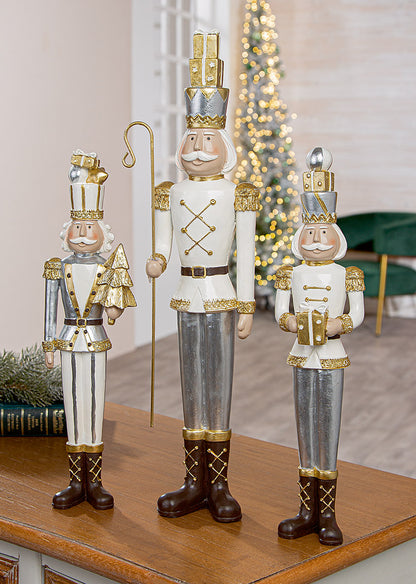 Nussknacker Figuren „Otto“ von Gilde – Weihnachtsdeko aus Kunstharz 34 cm 3er Set
