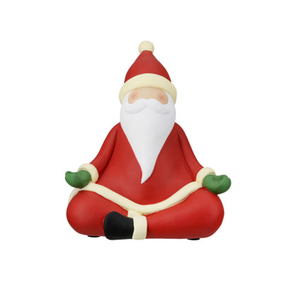 Große Yoga Santa Figur von Gilde – Lustige Weihnachtsfigur aus Kunstharz 3er Set