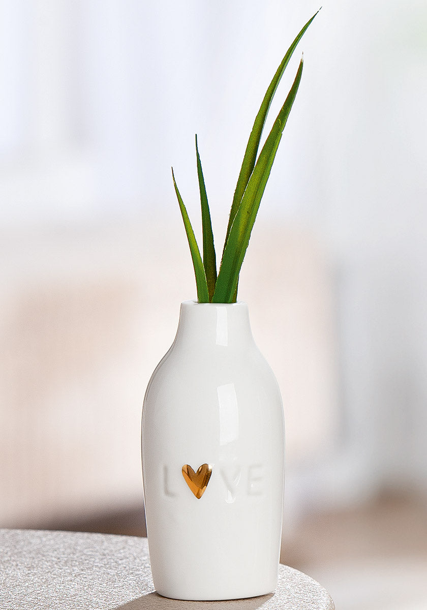 Vase aus Porzellan "Love" von Gilde Porzellanvase mit Herz