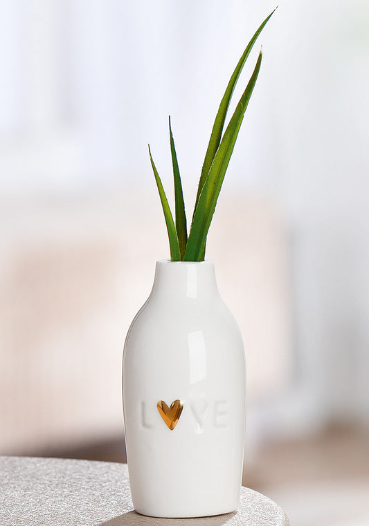 Vase aus Porzellan "Love" von Gilde Porzellanvase mit Herz