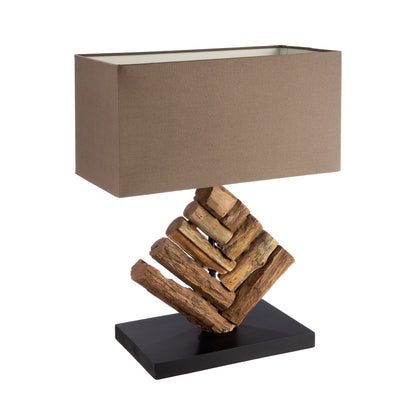 Maritime Tischleuchte Tribe aus Holz Braun 46cm hoch von Gilde - Maritim exklusive Lampe