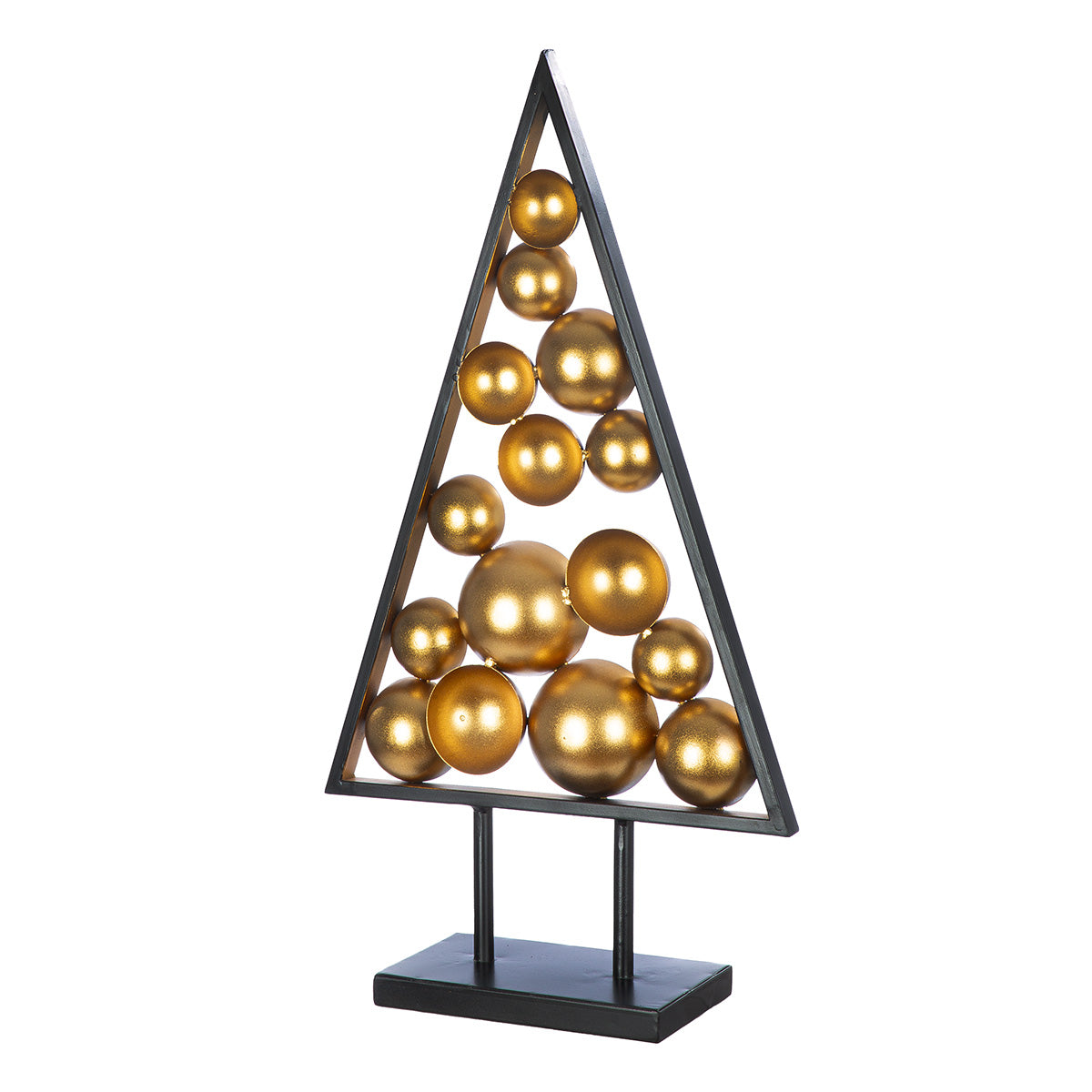 Standrelief Baum „Balls“ von Gilde – Goldene Weihnachtsdeko 81 cm