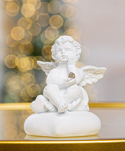 Engel Figur „Azrael“ von Gilde – Kunstharz Deko mit Kugel 8 cm