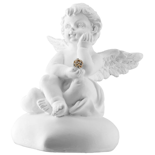Engel Figur „Azrael“ von Gilde – Kunstharz Deko mit Kugel 8 cm