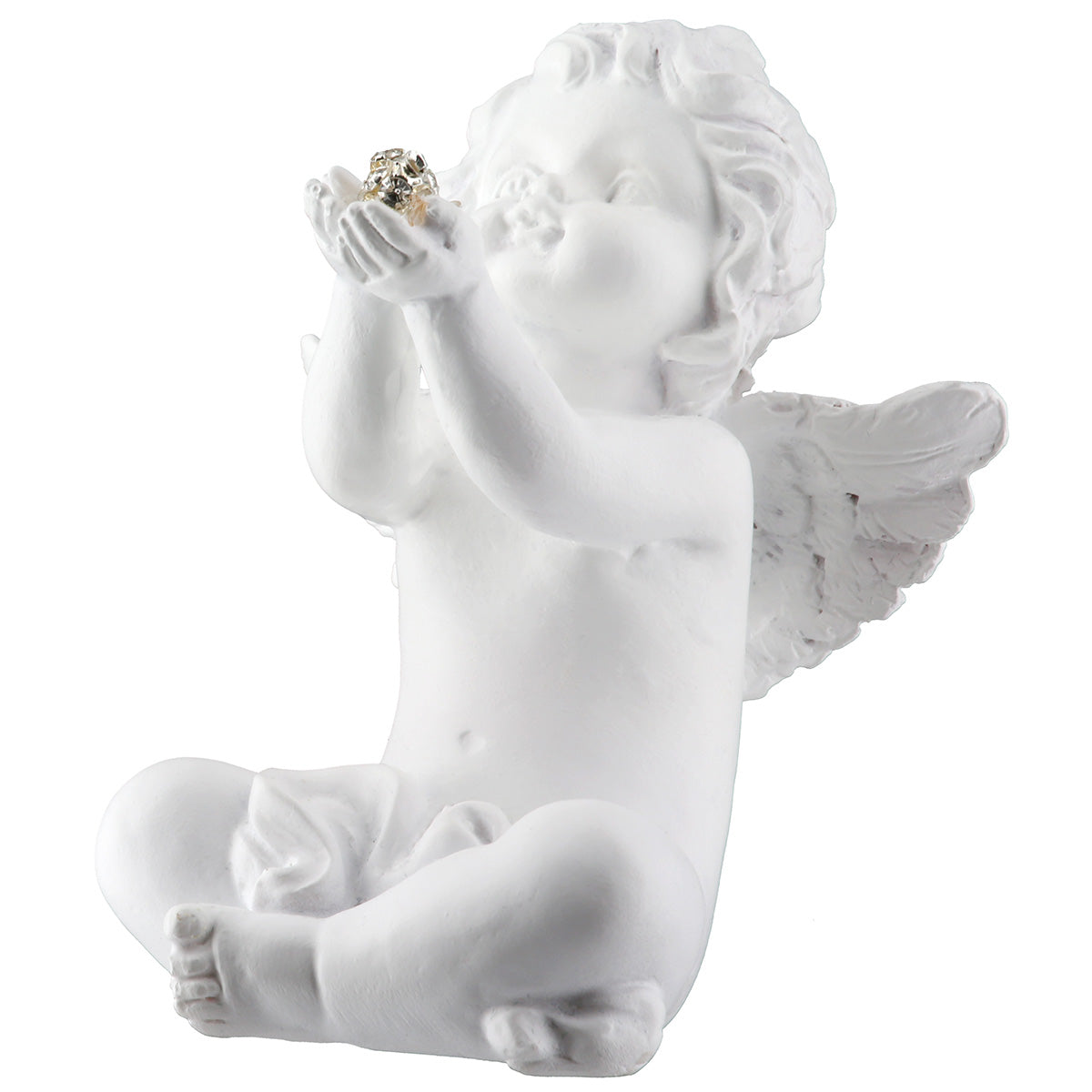 Engel Figur „Azrael“ von Gilde – Kunstharz Deko mit Kugel 8,5 cm