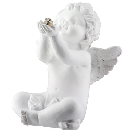 Engel Figur „Azrael“ von Gilde – Kunstharz Deko mit Kugel 8,5 cm