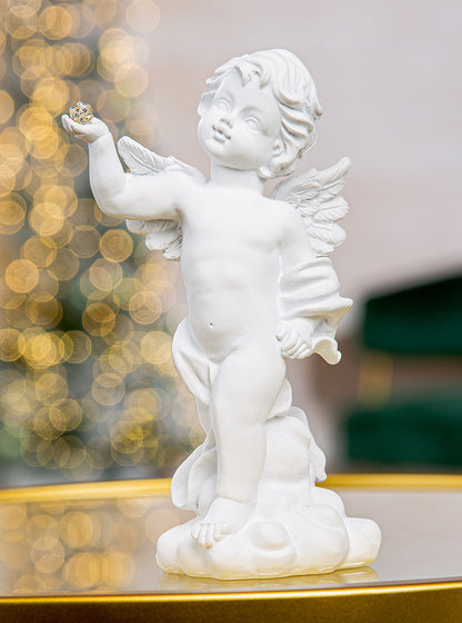 Engel Figur „Azrael“ von Gilde – Kunstharz Deko mit Kugel 18 cm