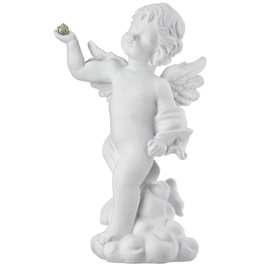 Engel Figur „Azrael“ von Gilde – Kunstharz Deko mit Kugel 18 cm