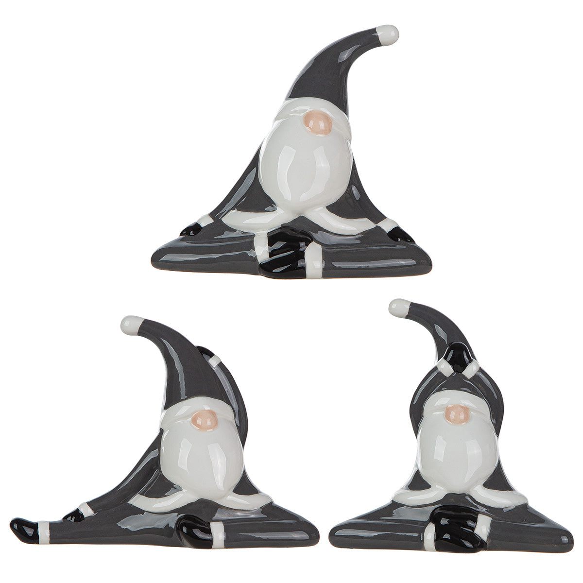 Yoga Santa „Grigio“ von Gilde – Keramik Weihnachtsfigur 11 cm