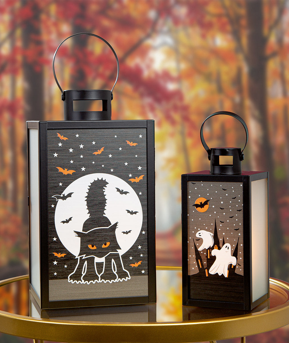 Halloween Laternen 2er Set von Gilde – Metall Laternen mit Motiven