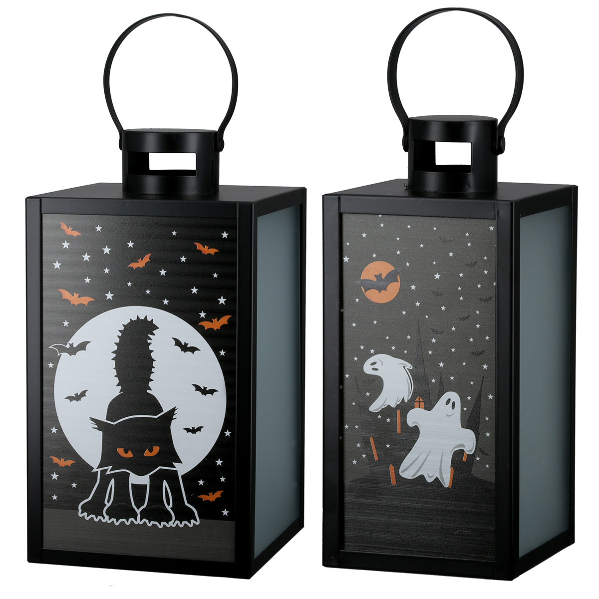 Halloween Laternen 2er Set von Gilde – Metall Laternen mit Motiven