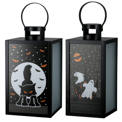 Halloween Laternen 2er Set von Gilde – Metall Laternen mit Motiven